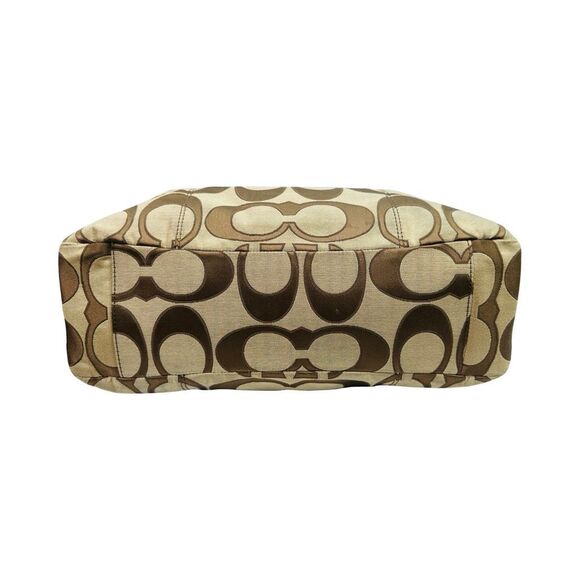 COACH Daisy Outline Signature Emma Tote Shoulder Bag - F24066 - Khaki Vermillion - Picture 8 of 10